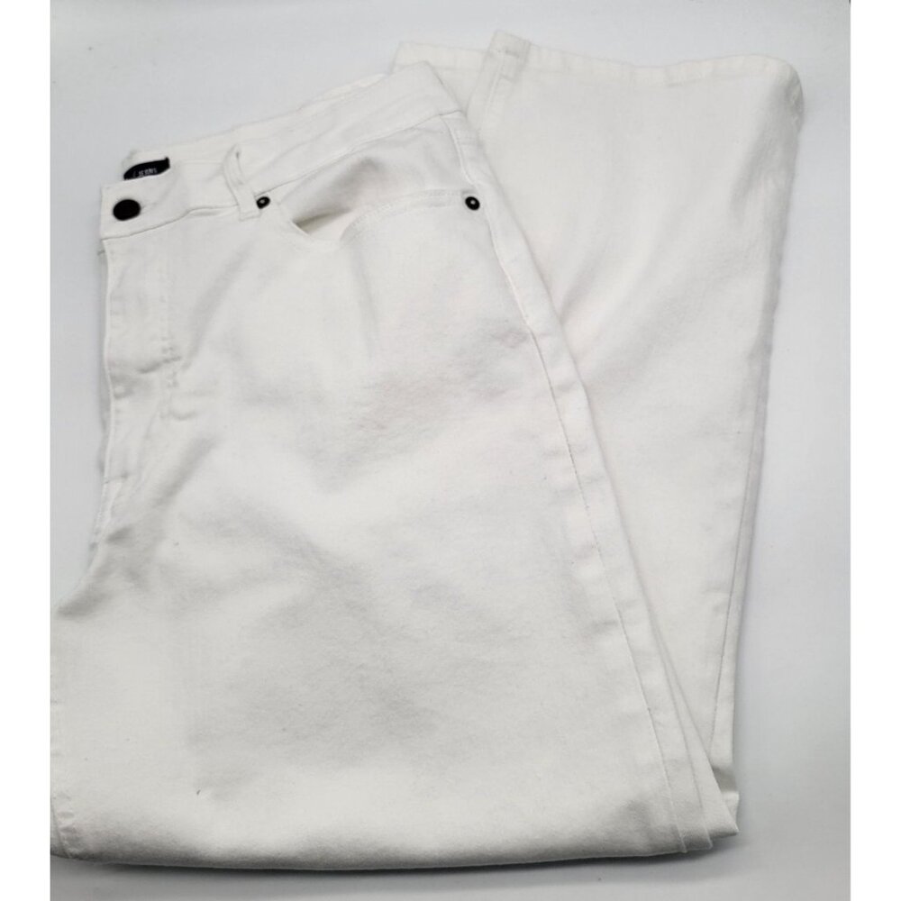 Nautica Women's SZ 16 High Rise White Denim Jeans Cropped Ankle - Picture 9 of 9